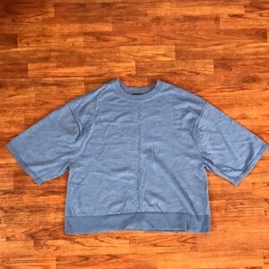 Merino wool crop sweater banana republic blue Heather